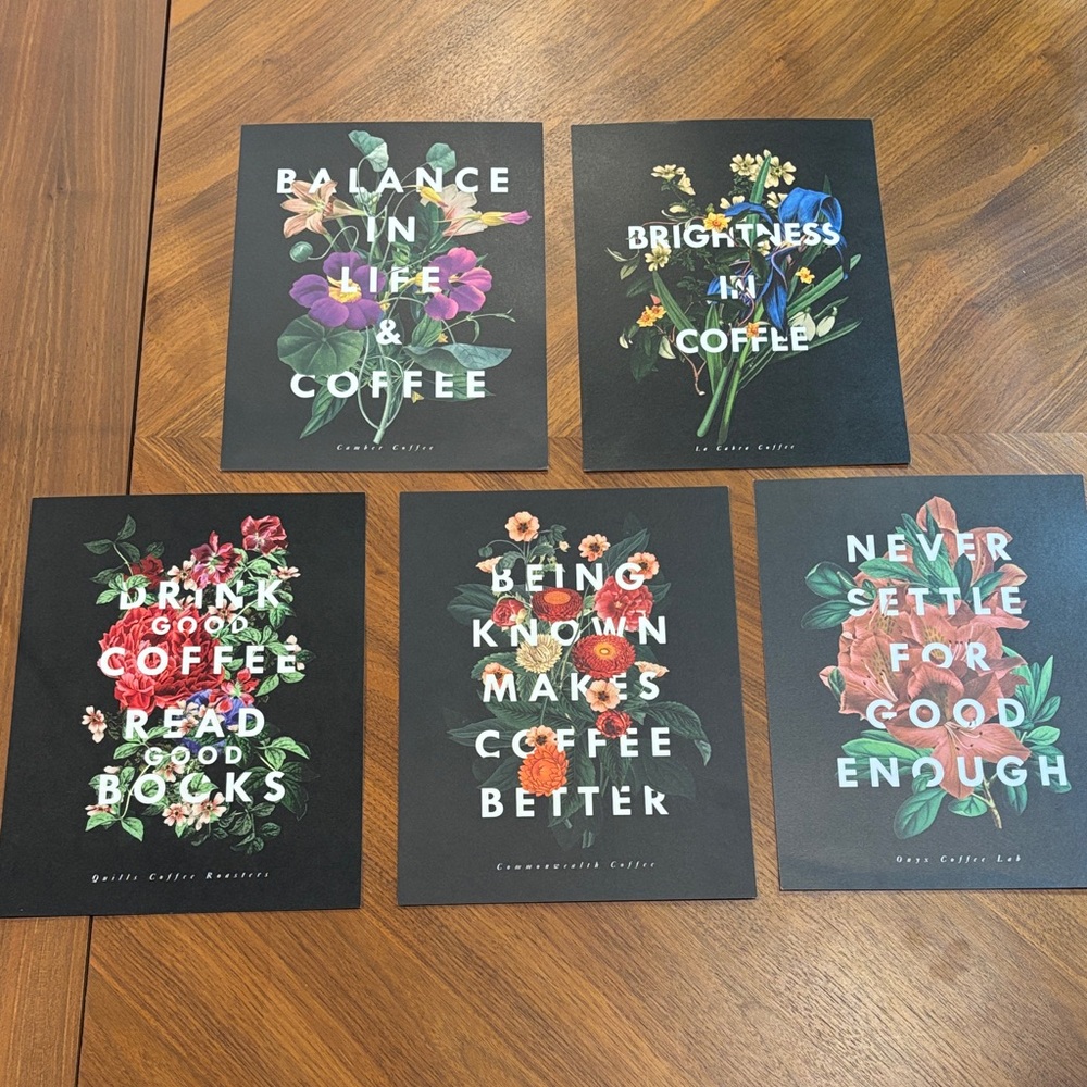 Floral Coffee Quote Art Prints